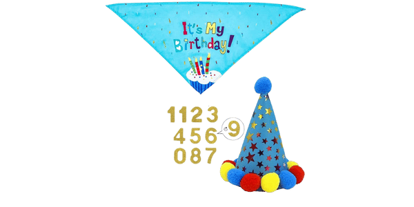 Cat Birthday Bandana Set undefined